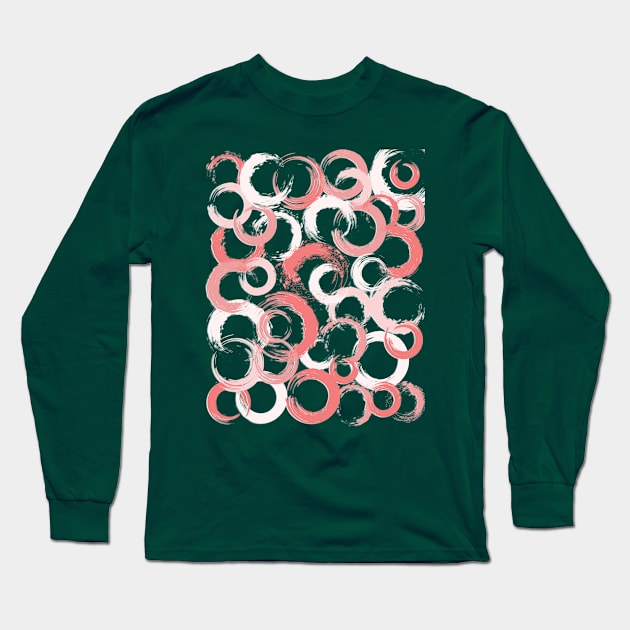 Vibrant Circle Design with Bold Paint Strokes Long Sleeve T-Shirt by Lighttera